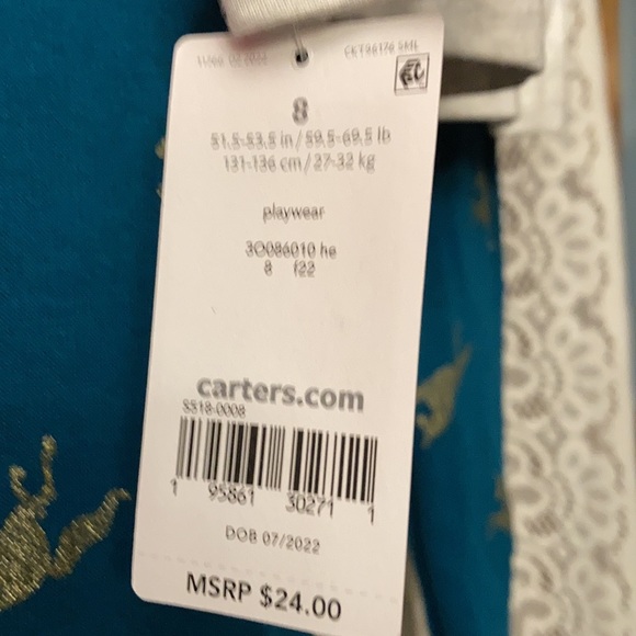 Girl’s size 8 Carter’s outfits. 2prs of leggings & 2 matching hoodies - all NWT! - Picture 6 of 10